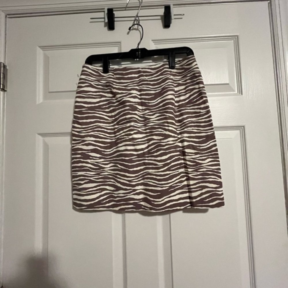 Loft Zebra Print Brown and White Skirt
